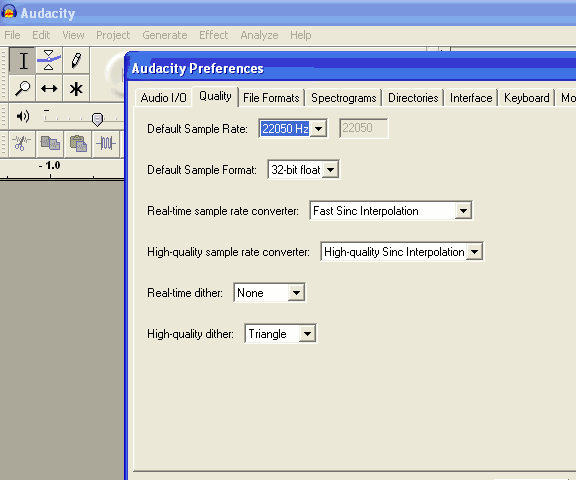 The Preferences screen.