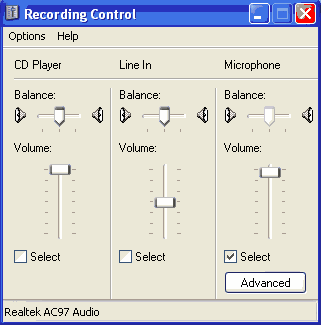 Recording control.